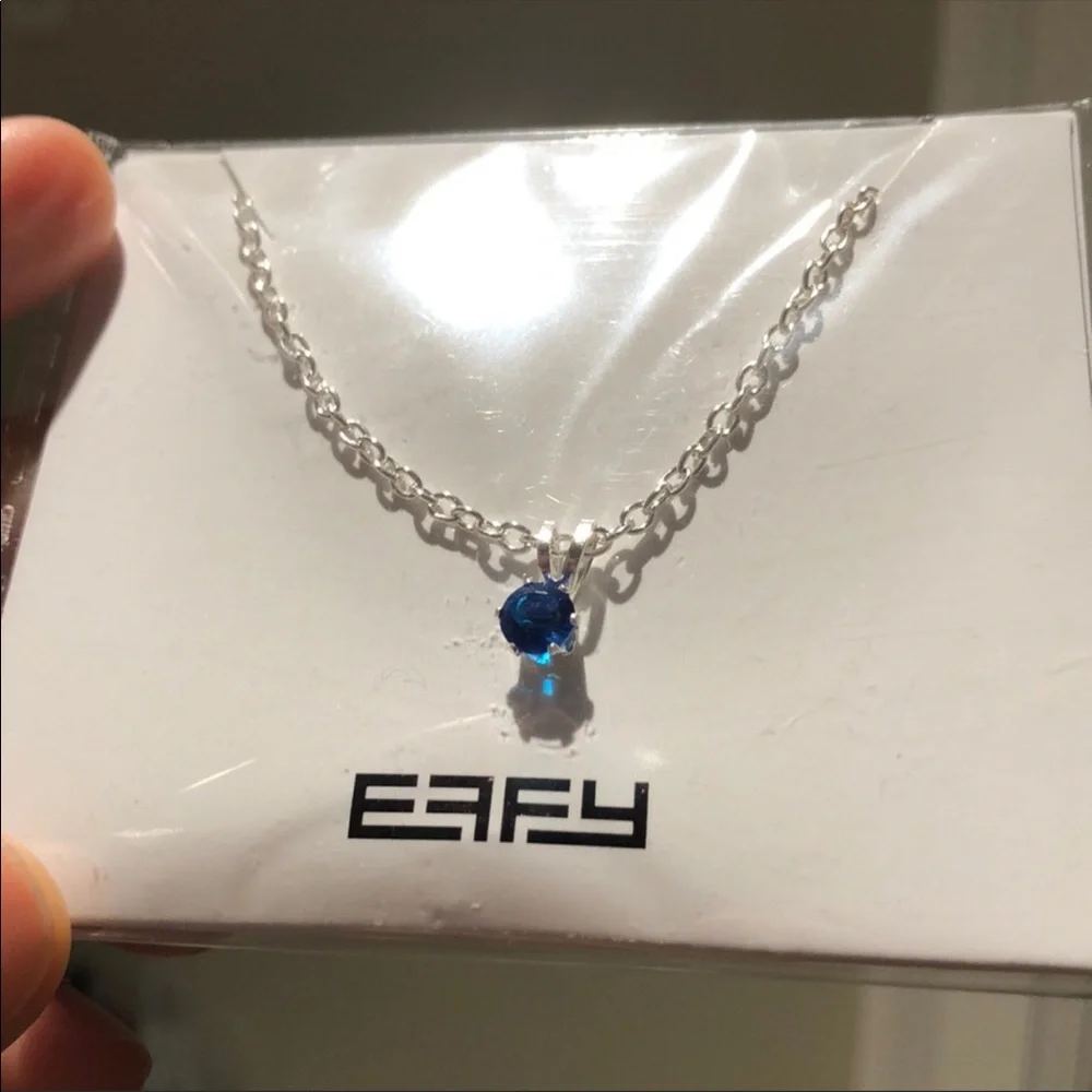 2/$30 EFFY Blue Pendant Silver Chain Necklace - Picture 1 of 1